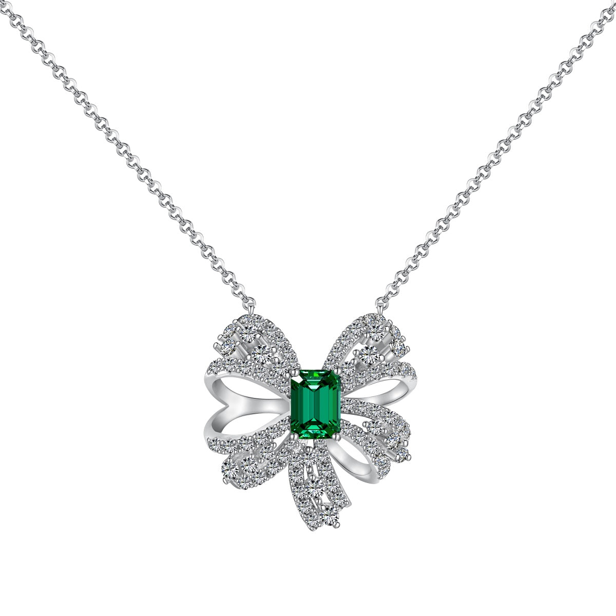 [HOT]Luxurious Flower Shape Emerald Cut Necklace