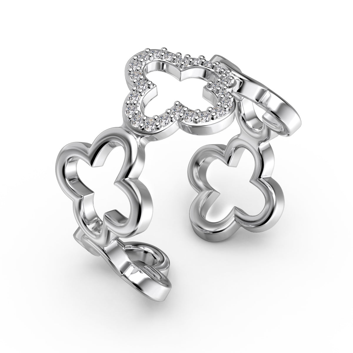 [HOT]Hollow Design Four-Leaf Clover Flower Shape Ring