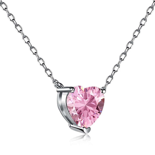 [HOT]Heart Shape Main Stone Pendant Collarbone Necklace