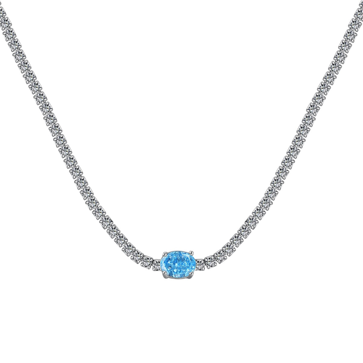 [HOT]1.0 Carat Shining Oval Cut Necklace