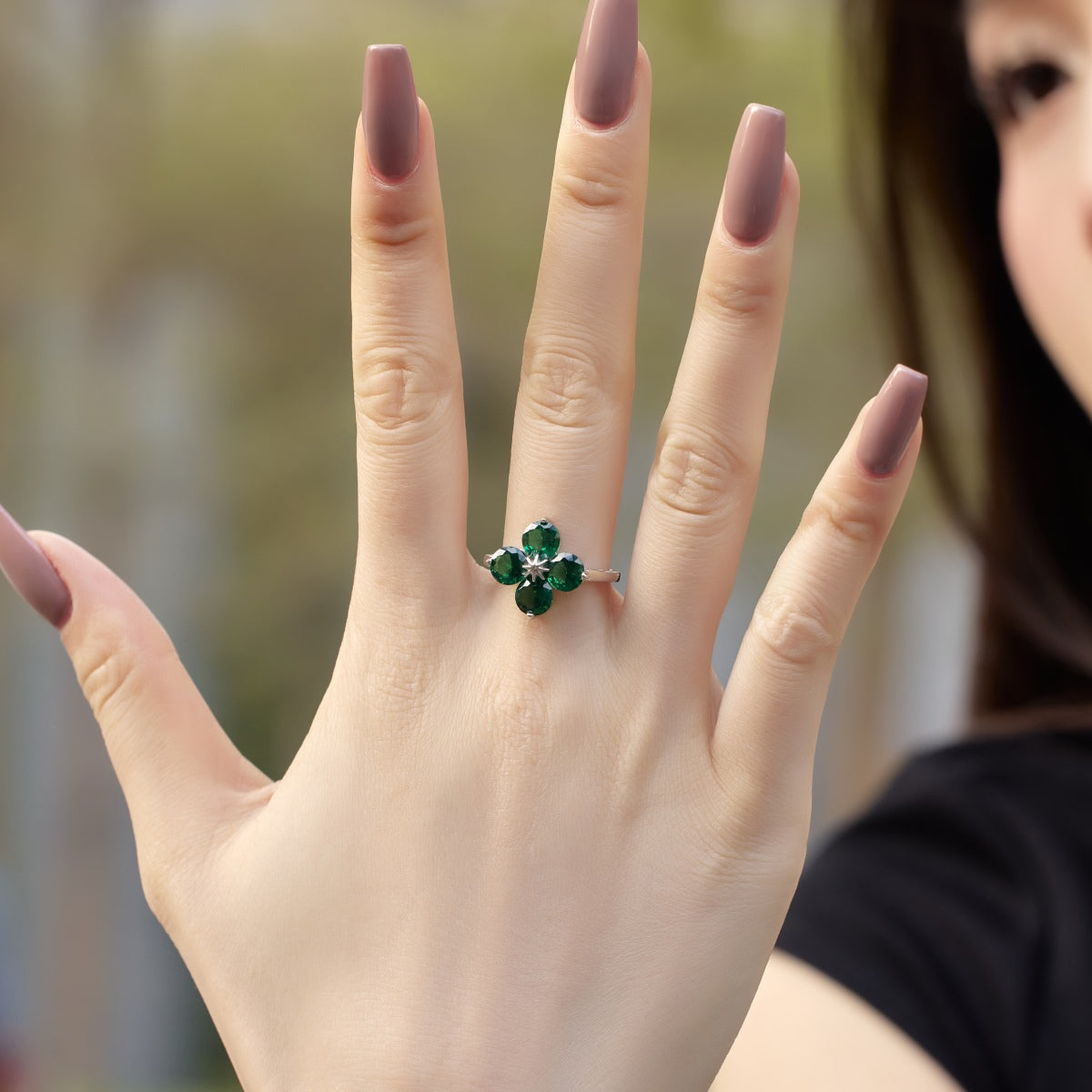 [HOT]Four-Leaf Clover Eight-Pointed Star Ring