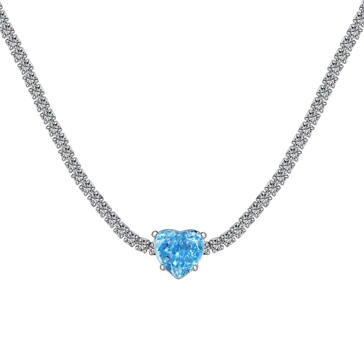 [HOT]2.0 Carat Sparkling Tennis Heart Cut Necklace