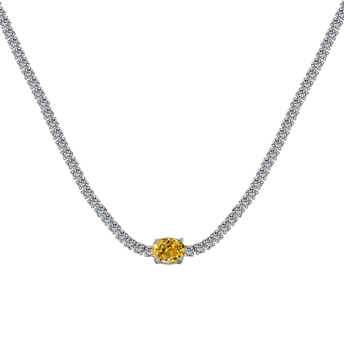 [HOT]1.0 Carat Shining Oval Cut Necklace