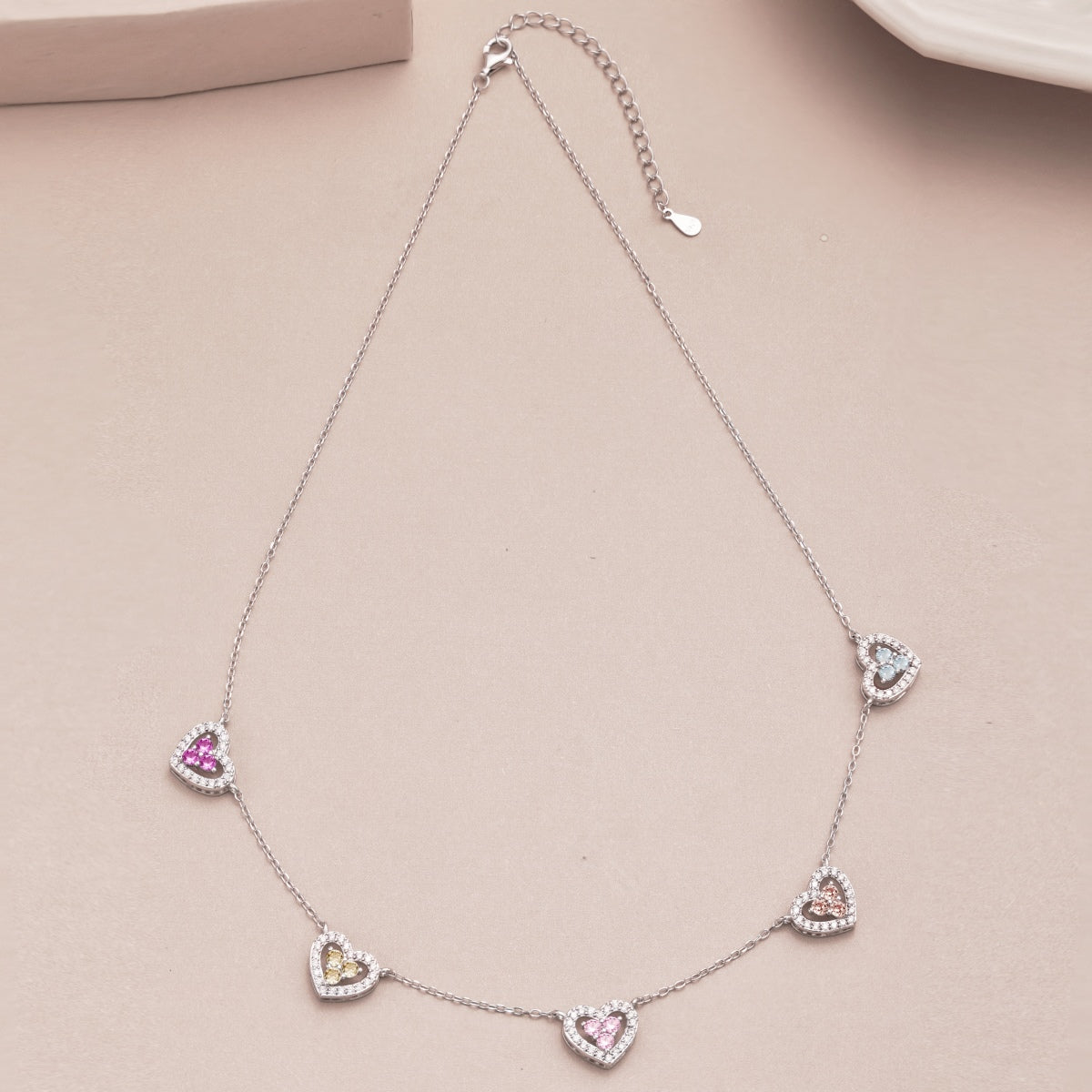 [HOT]Sparkling Five Heart Necklace