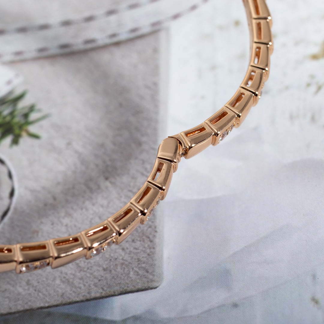 DIANA SERPENTI SMALL BRACELET PINK GOLD DIAMOND