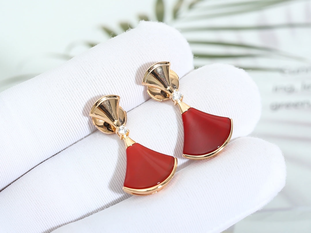 DIANA DREAM Carnelian PINK GOLD EARRINGS
