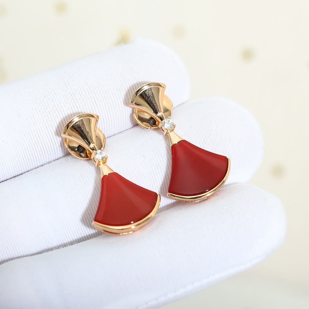 DIANA DREAM Carnelian PINK GOLD EARRINGS