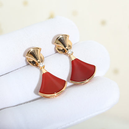 DIANA DREAM Carnelian PINK GOLD EARRINGS