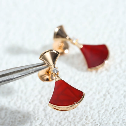 DIANA DREAM Carnelian PINK GOLD EARRINGS