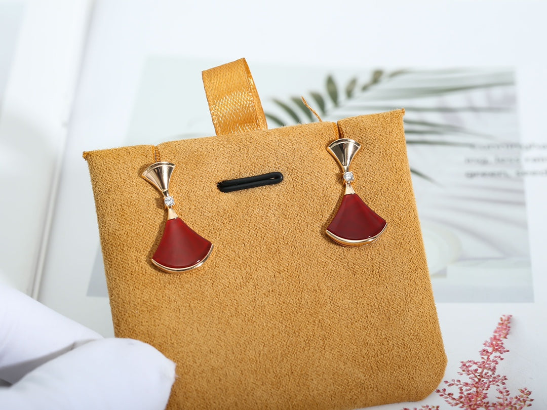 DIANA DREAM Carnelian PINK GOLD EARRINGS