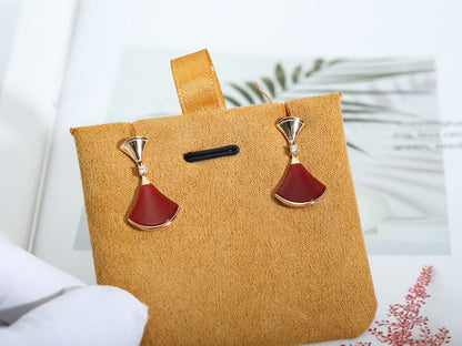 DIANA DREAM Carnelian PINK GOLD EARRINGS