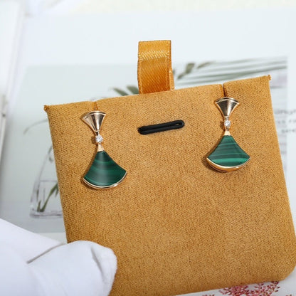DIANA DREAM MALACHITE PINK GOLD EARRINGS