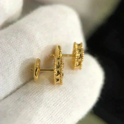 DIANA CLOVER MINI 9.5MM MALACHITE  EARRINGS