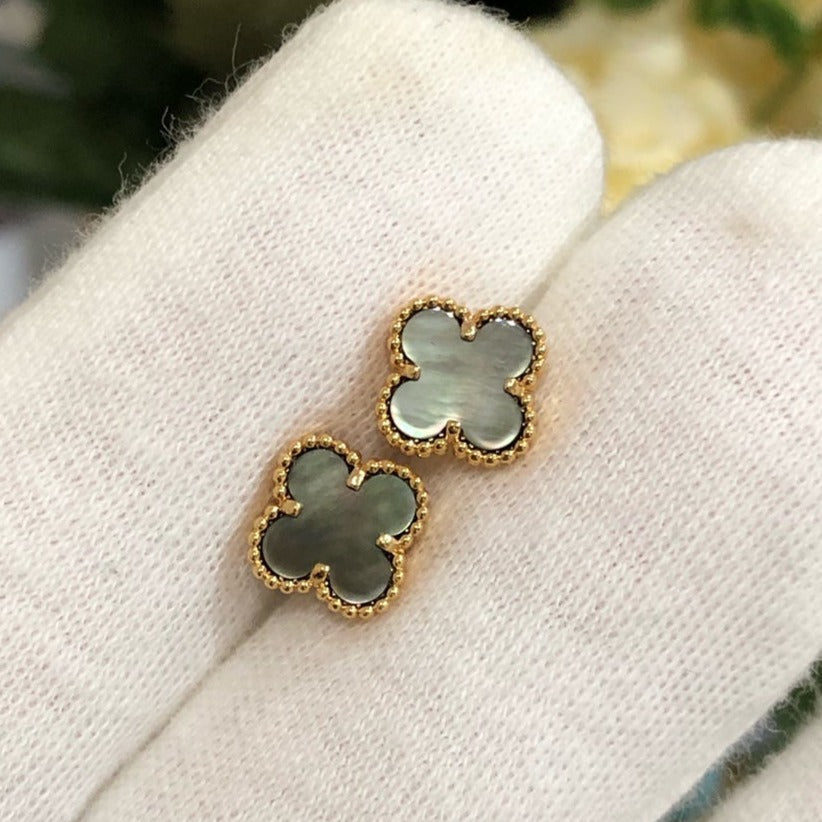 DIANA CLOVER MINI GOLD EARRINGS
