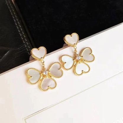 DIANA CLOVER SWEET WHITE MOP EARRINGS