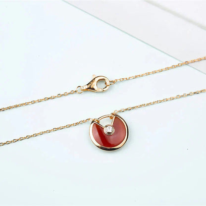 DIANA AMULETTE GOLD CARNELIAN ONYX NECKLACE