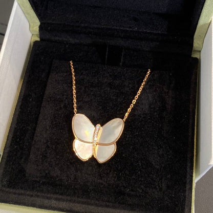 DIANA BUTTERFLY GOLD MOP DIAMOND NECKLACE