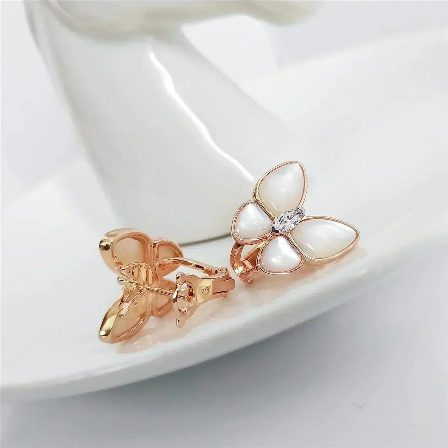 DIANA BUTTERFLY MOP DIAMOND EARRINGS