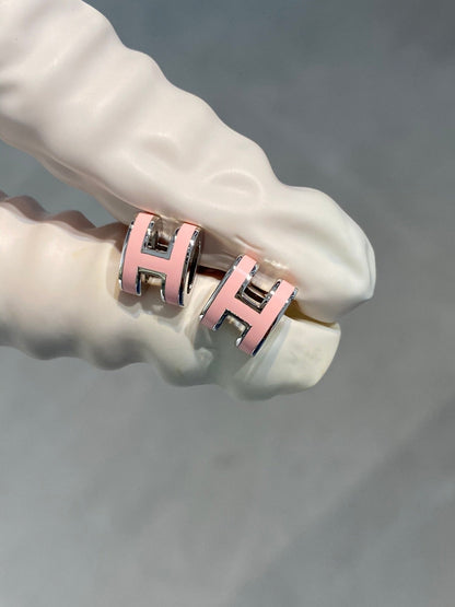 DIANA MINI POP H SILVER EARRINGS PINK