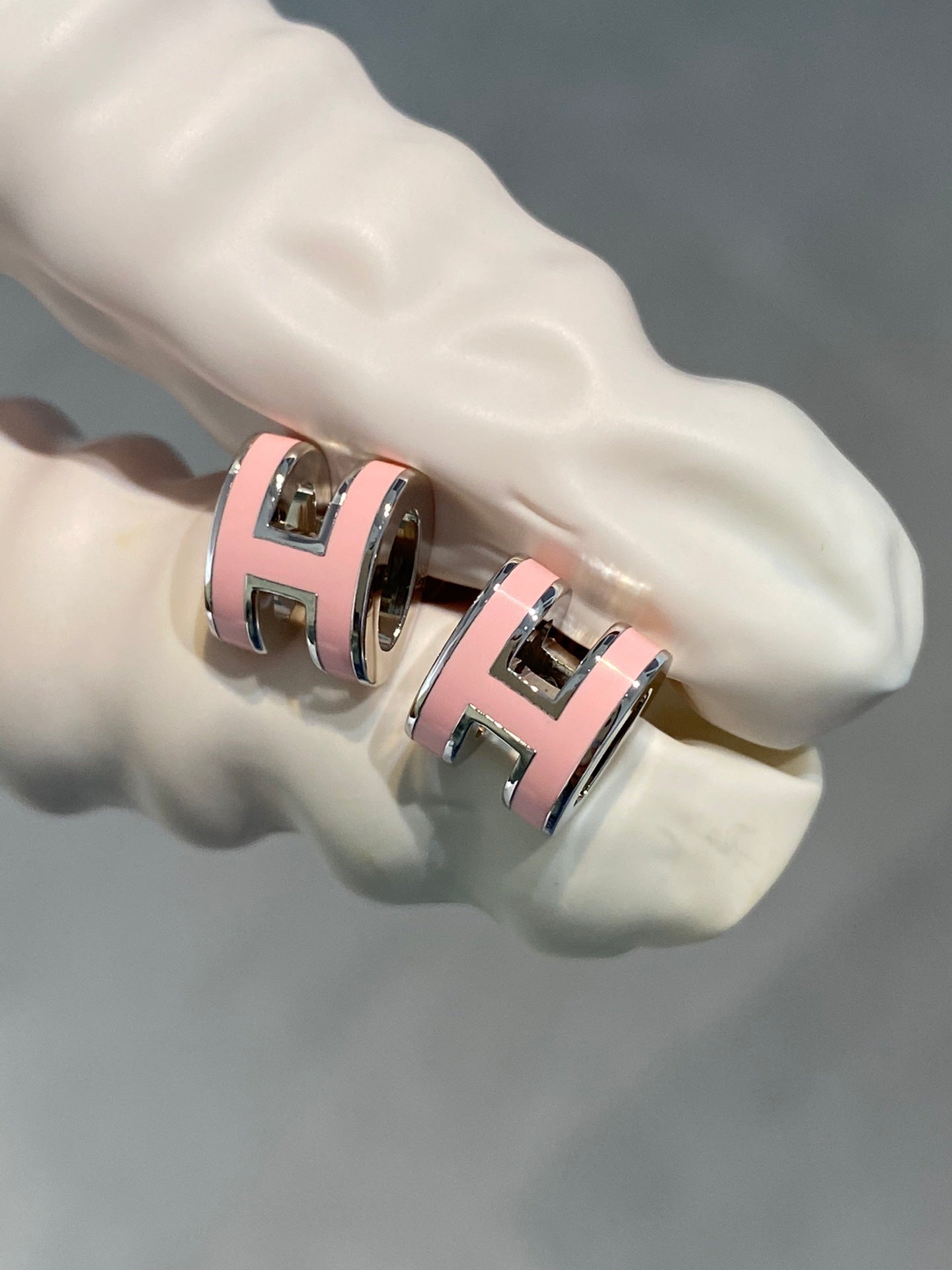 DIANA MINI POP H SILVER EARRINGS PINK