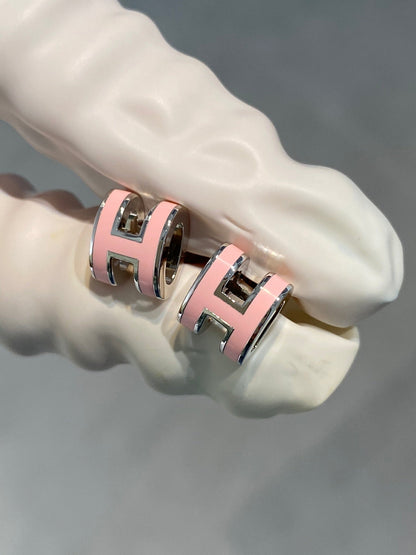 DIANA MINI POP H SILVER EARRINGS PINK