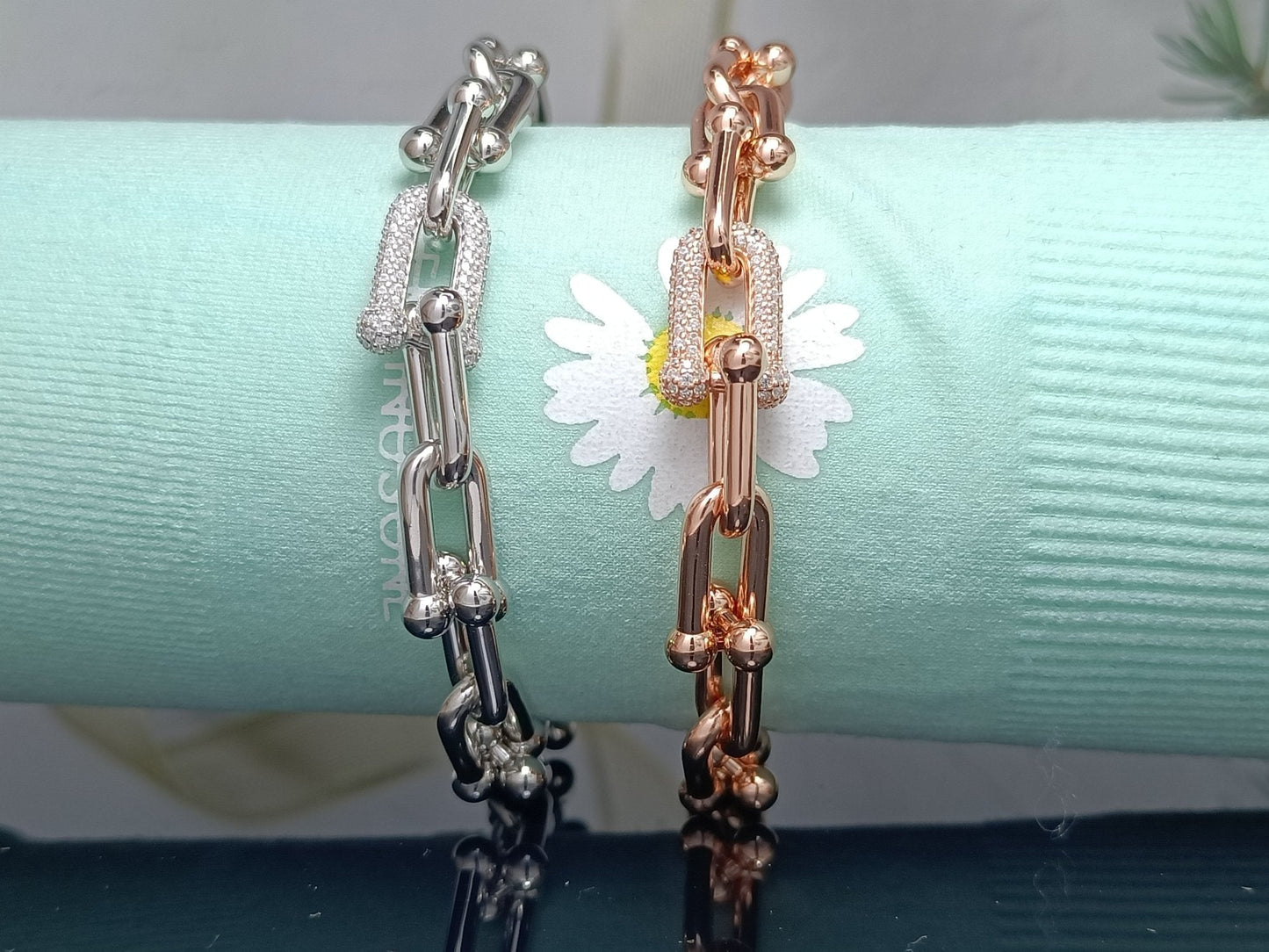 HARDWEAR BRACELET PINK GOLD AND SILVER DIAMOND