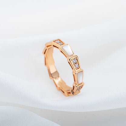 DIANA SERPENTI RING PINK GOLD DIAMOND MOP 3MM