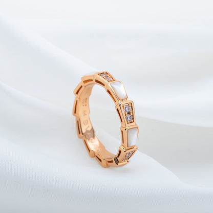 DIANA SERPENTI RING PINK GOLD DIAMOND MOP 3MM
