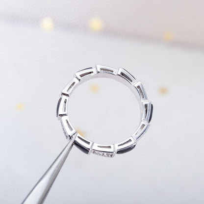 DIANA SERPENTI RING SILVER  DIAMOND BLACK MOP 3MM