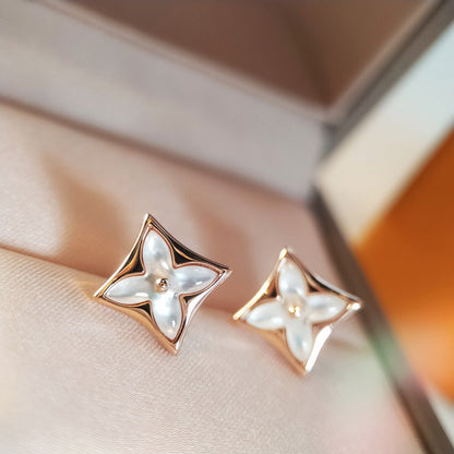 DIANA STAR MOP PINK GOLD EARRINGS