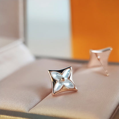 DIANA STAR MOP PINK GOLD EARRINGS