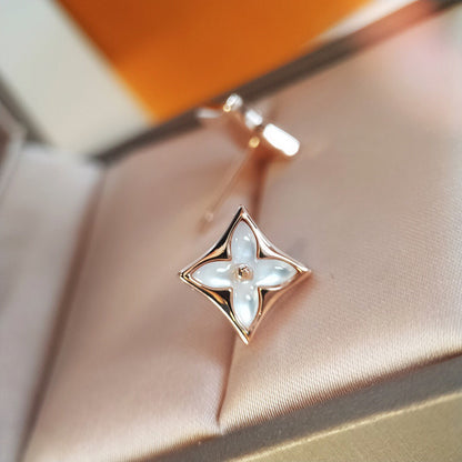 DIANA STAR MOP PINK GOLD EARRINGS