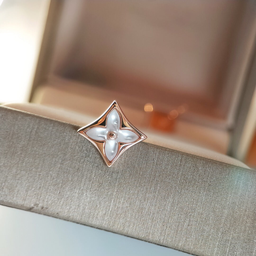 DIANA STAR MOP PINK GOLD EARRINGS