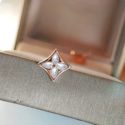 DIANA STAR MOP PINK GOLD EARRINGS