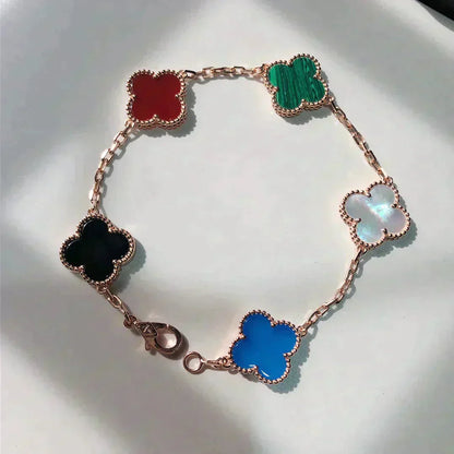 DIANA CLOVER 5 MOTIFS MULTICOLOR  BRACELET