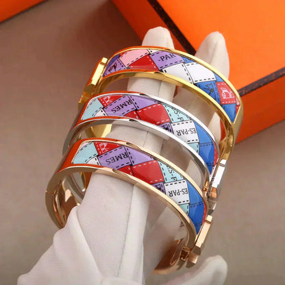 DIANA H BRACELET DOTTED BORDER 12MM