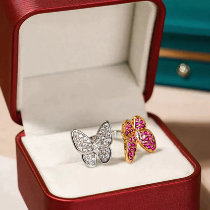 DIANA TWIN BUTTERFLY DIAMOND RING