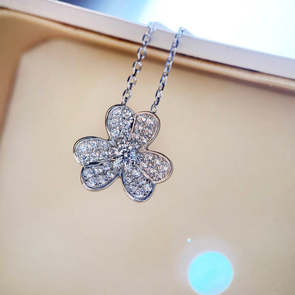 DIANA CLOVER DIAMOND NECKLACE SILVER