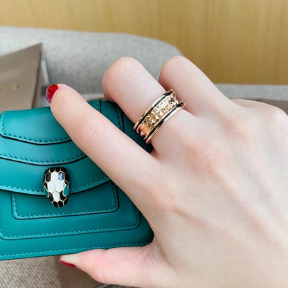 DIANA ZERO 1 GOLD BLACK CERAMIC RING