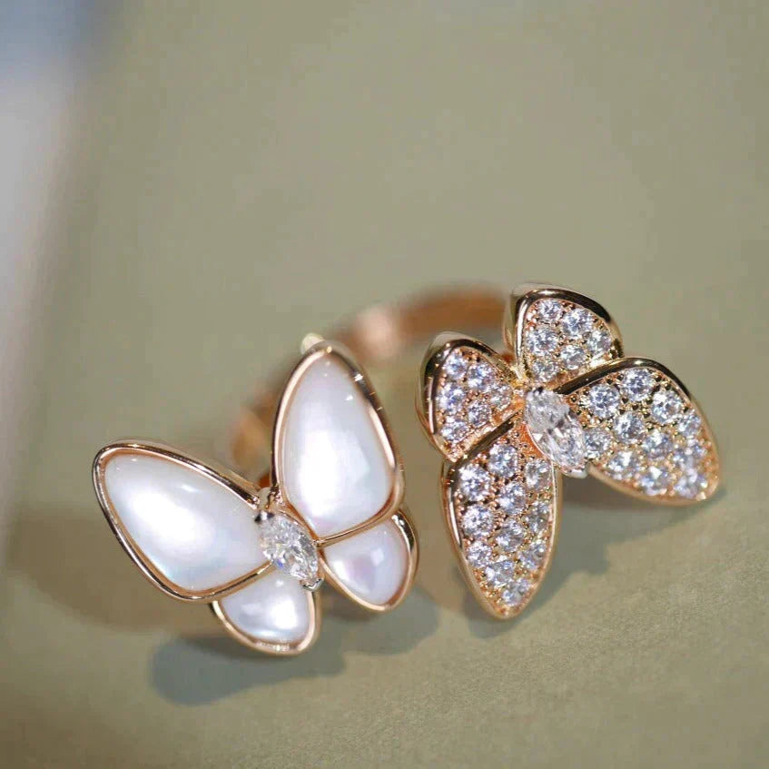 DIANA TWIN BUTTERFLY DIAMOND MOP RING