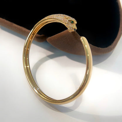 DIANA PANTHERE GOLD DIAMOND OPEN BRACELET