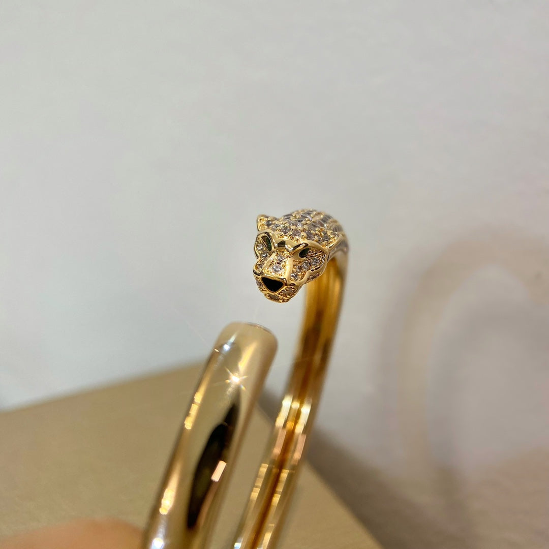 DIANA PANTHERE GOLD DIAMOND OPEN BRACELET