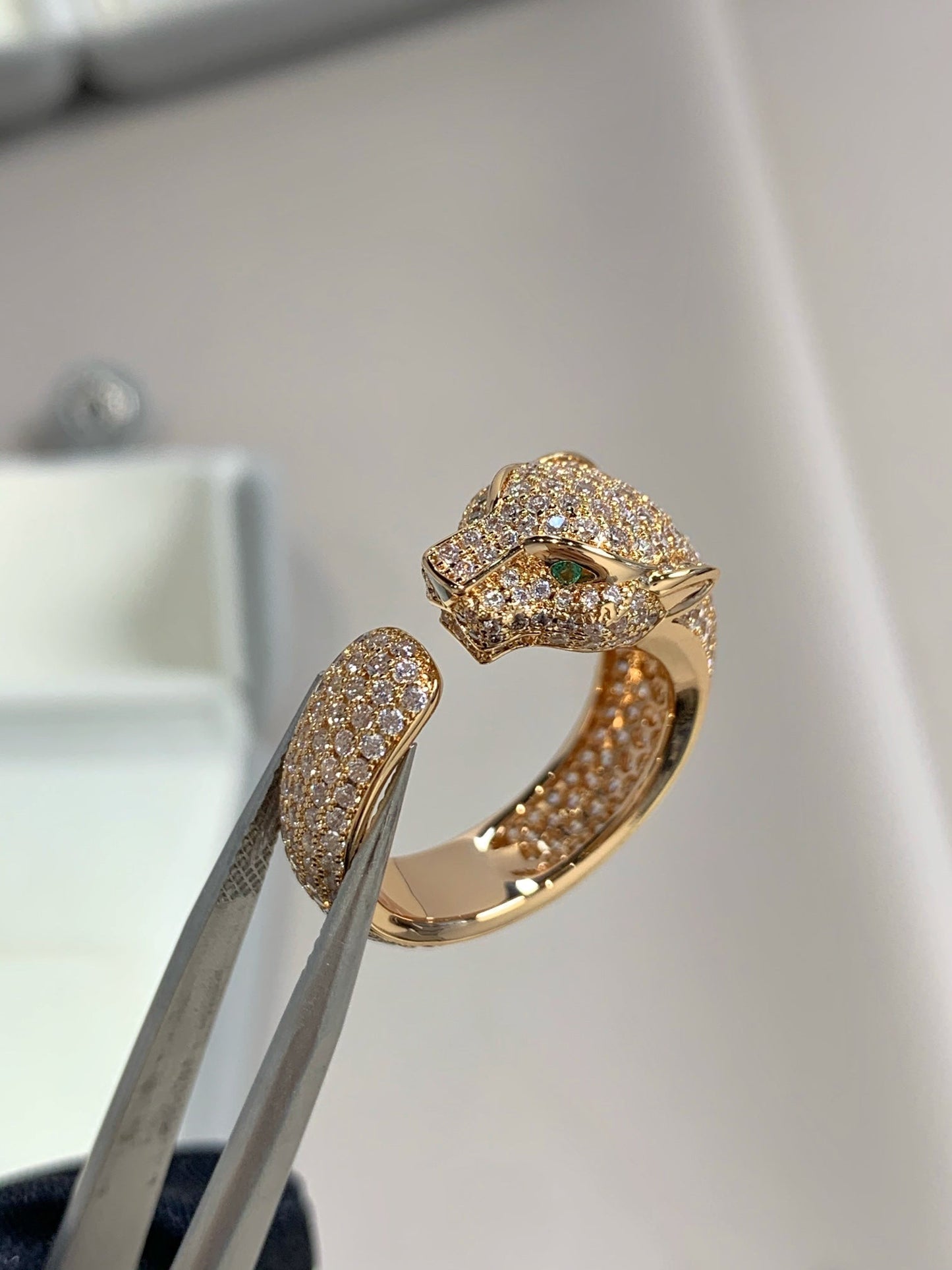 DIANA PANTHERE PINK GOLD DIAMOND RING