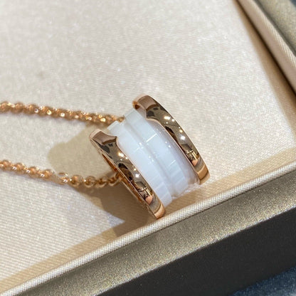 DIANA ZERO 1 WHITE CERAMIC PINK GOLD NECKLACE