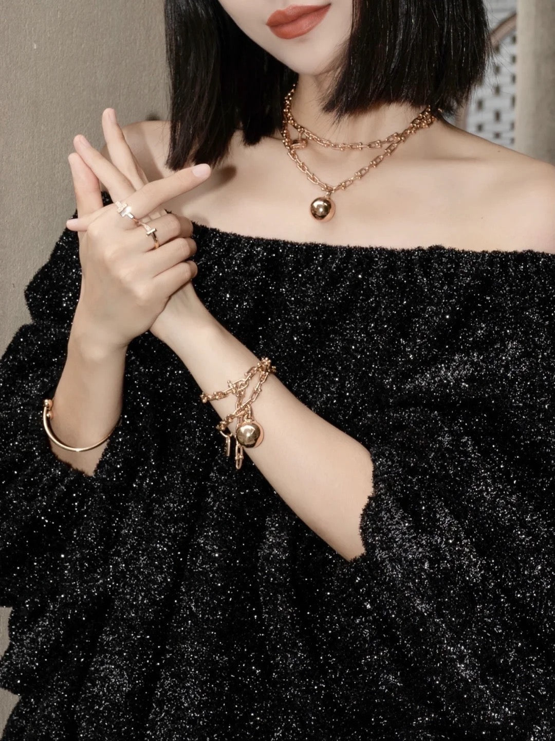 HARDWEAR PINK GOLD WRAP NECKLACE