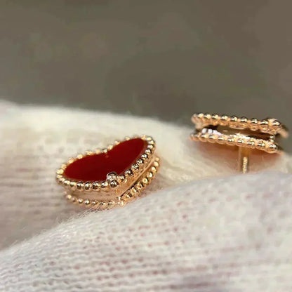 DIANA HEART CARNELIAN STUD EARRINGS