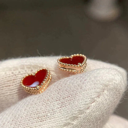 DIANA HEART CARNELIAN STUD EARRINGS
