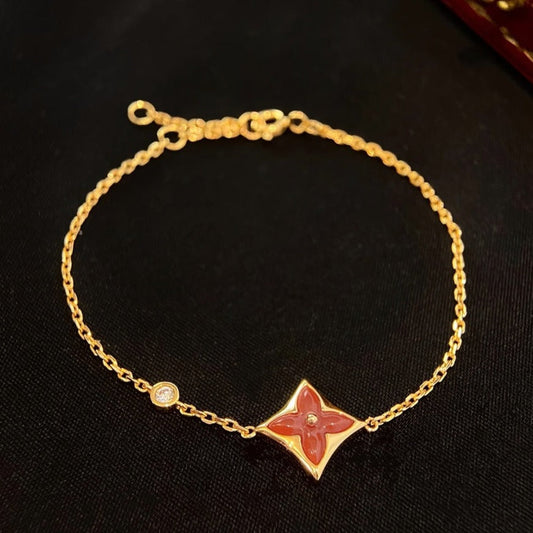 DIANA COLOR STAR CARNELIAN PINK GOLD DIAMOND BRACELET