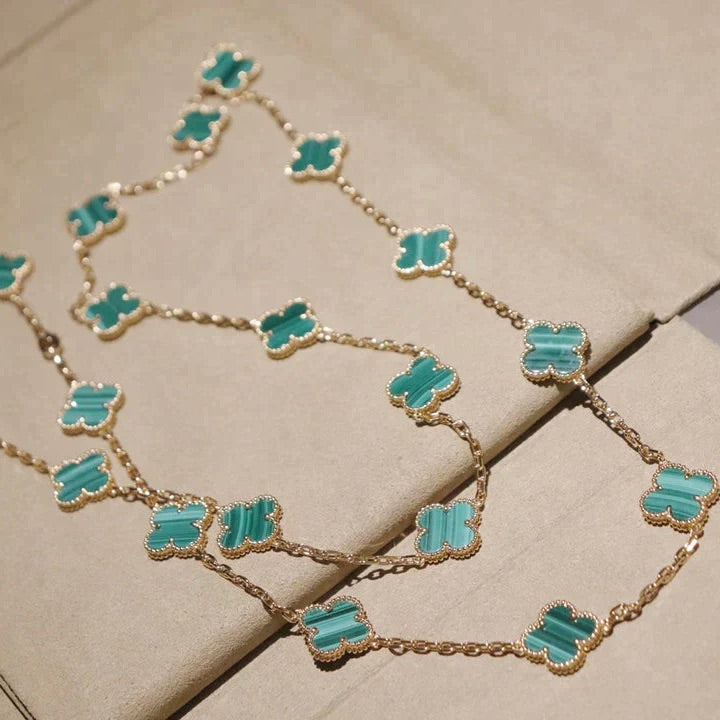 DIANA CLOVER 20 MOTIFS MALACHITE GOLD