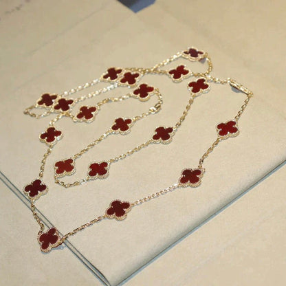 DIANA CLOVER 20 MOTIFS CARNELIAN NECKLACE